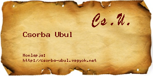 Csorba Ubul névjegykártya